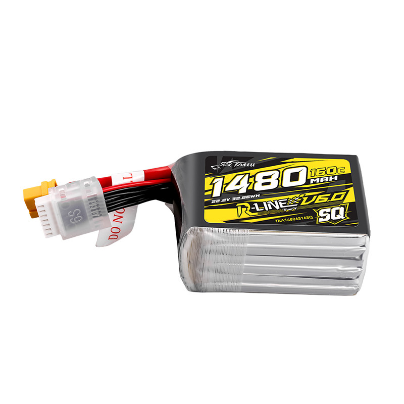 Tattu R-Line V6 1480 mAh 6S — XT60 en balance-stekker